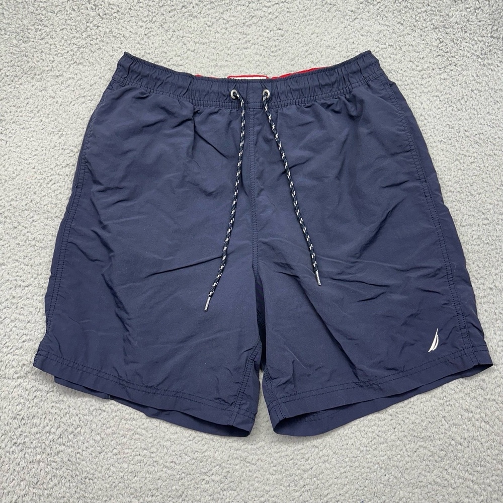 Nautica VDR 693 311 Mens Size Medium Swim Trunks Shorts Blue‎ Nylon / Polyester